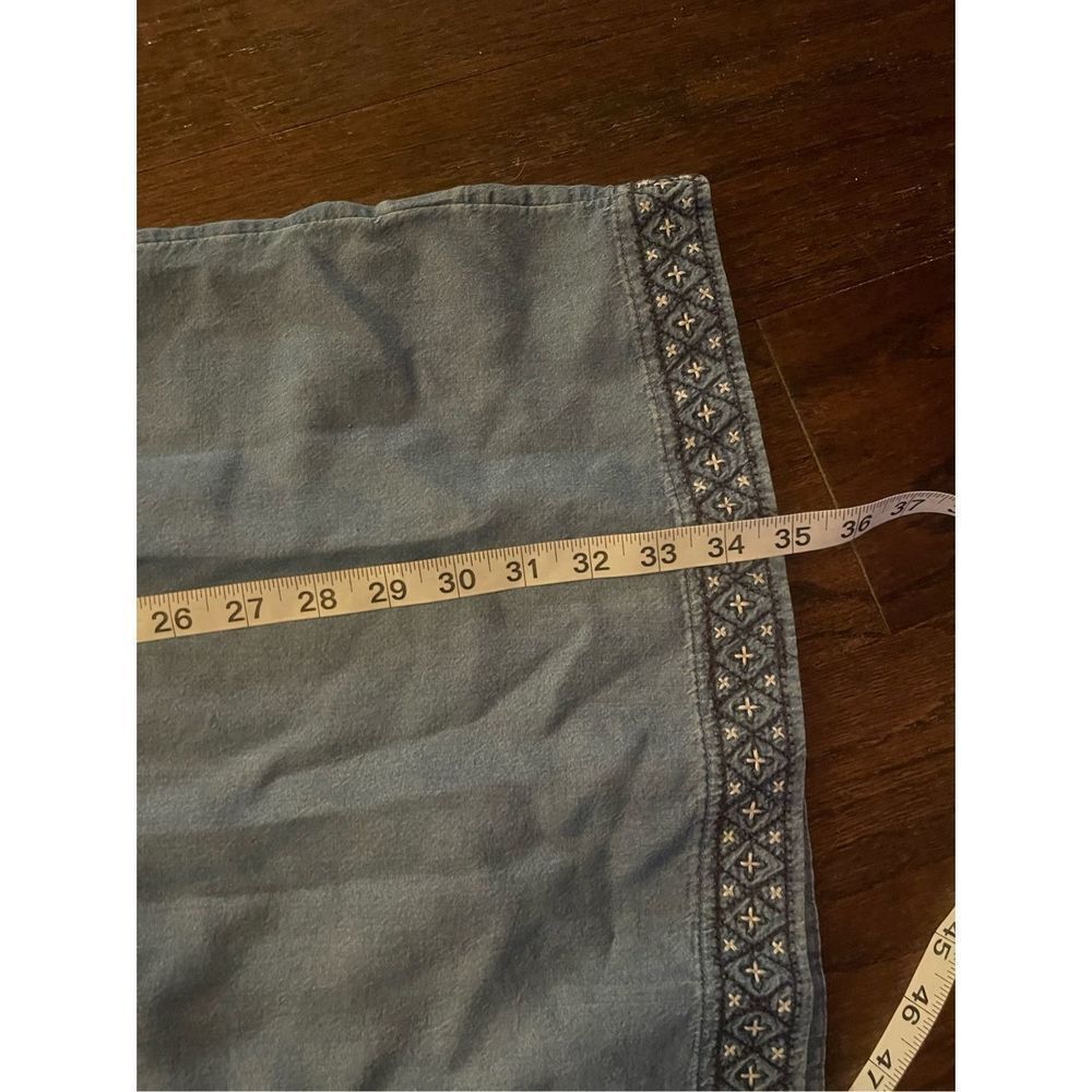 J Jill‎ denim embroidered peasant boho chambray mini dress size xs - Picture 6 of 8